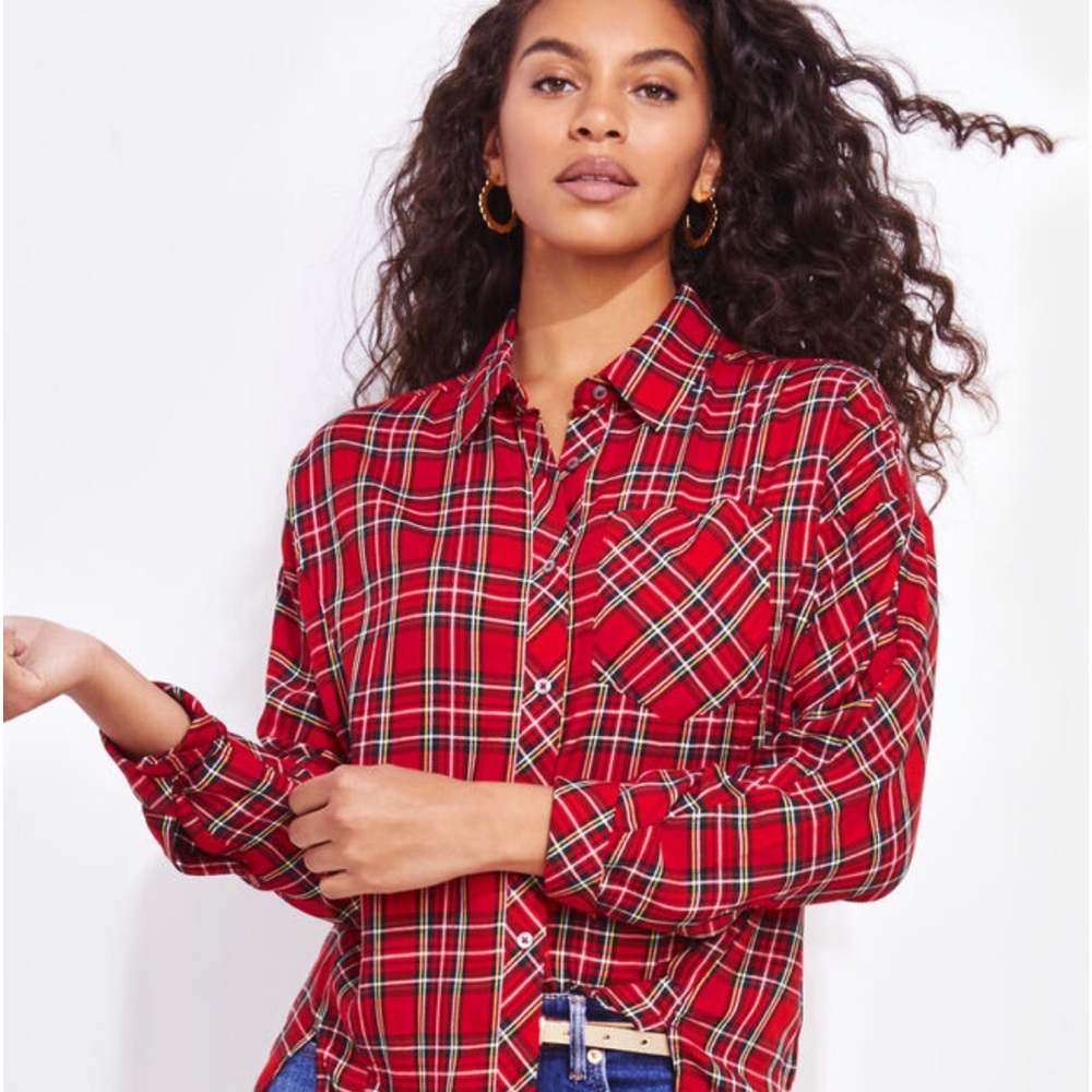 Vineyard Vines Weekend Plaid Button Down Blouse